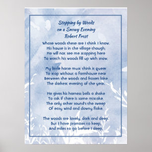 Wald im Schnee am Abend Robert Frost Gedicht  Poster