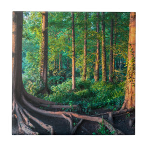 Wald im Sommer Fliese
