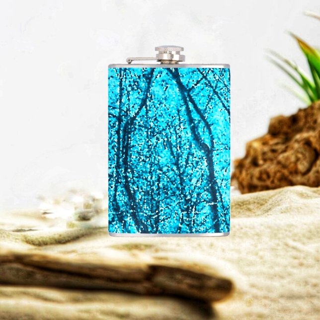 Wald in Azurblau Flachmann (Enjoy your vacation, with a refreshing drink, from your Forest In Azure Flask!)