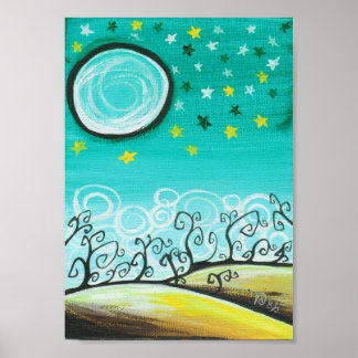 Wald in der Nacht Poster