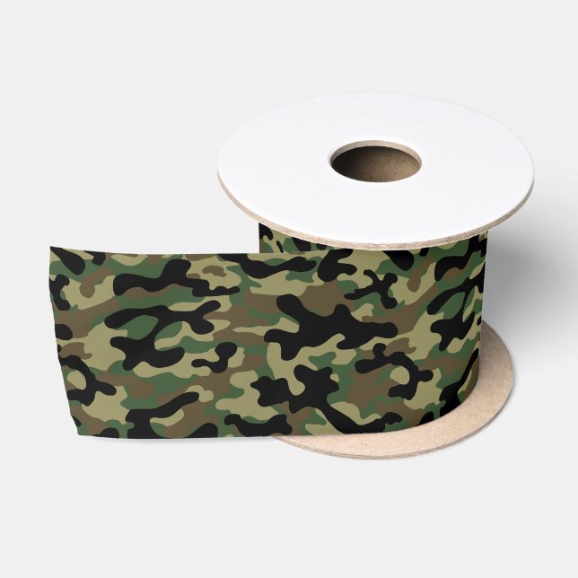 Wald-Khaki-Tarnmuster  Satinband (Spule)