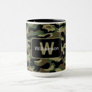 Wald-Khaki-Tarnung mit Personalisierung Tasse