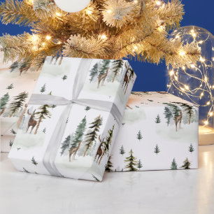 Wald-Kiefernwald-Rentierpapier Geschenkpapier