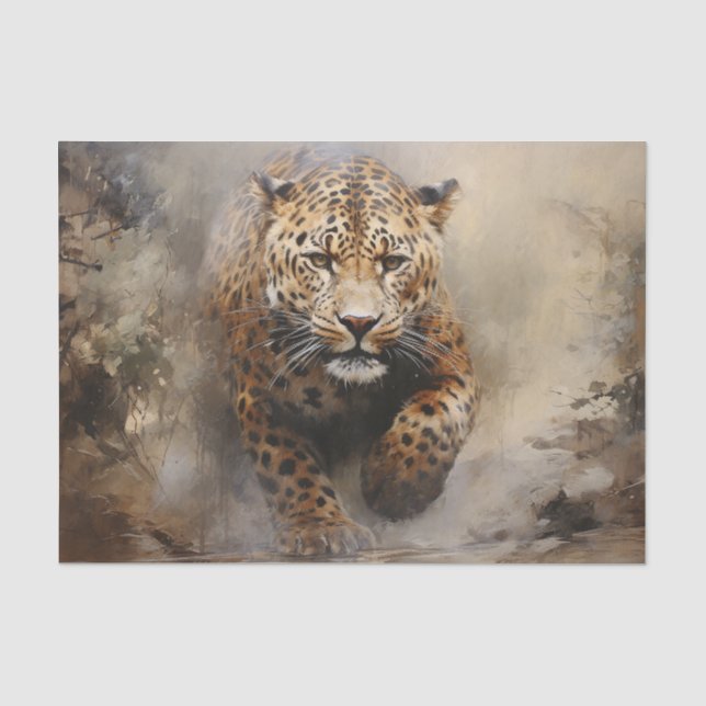 Wald-Leoparden-Dekupiers-Spülpapier Seidenpapier (Vorderseite)