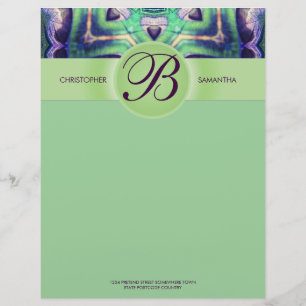 Wald-Magie-Liebes-Samen-Monogramm-Briefkopf Briefbogen