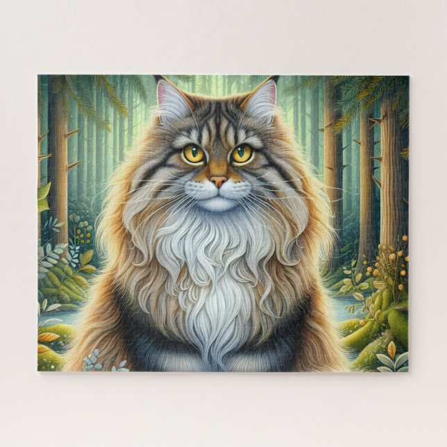 Wald Maine Coon Katze Puzzle (Horizontal)