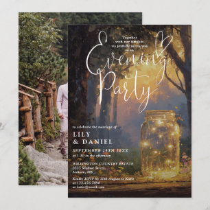 Wald-Mason-Glas-Foto-Hochzeitsabend-Party Einladung