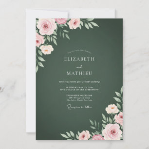 Wald-Mauve-Ranunculus-Eukalyptus-Hochzeit Einladung