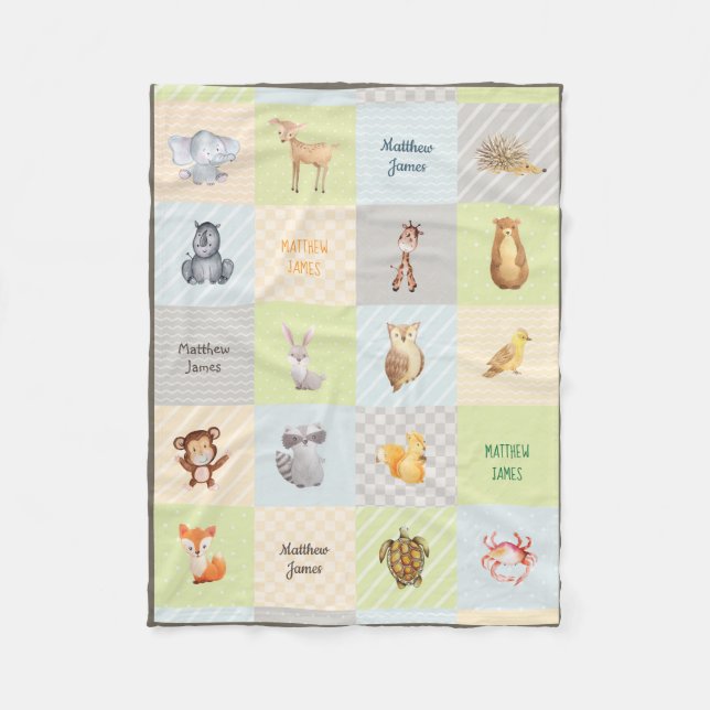 Wald, Meer und Safari-Tiersteppdecken-Fleece Fleecedecke (Vorderseite)