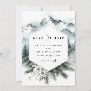 Wald-Minimal-Hochzeit Save The Date