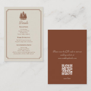 Wald-Minimal-Terrakotta-Herbst-QR-Code-Hochzeit Begleitkarte