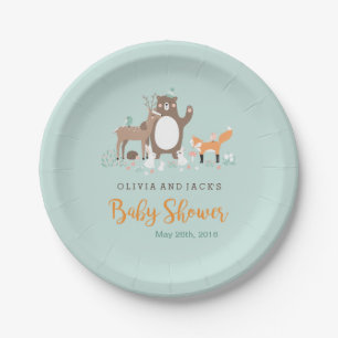 Wald-Minze- und Orangen-Baby-Party-Papierteller Pappteller