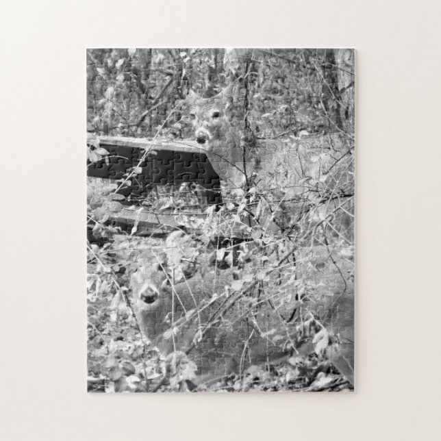 Wald mit Weißwedelhirsch-Puzzle Puzzle (Vertikal)