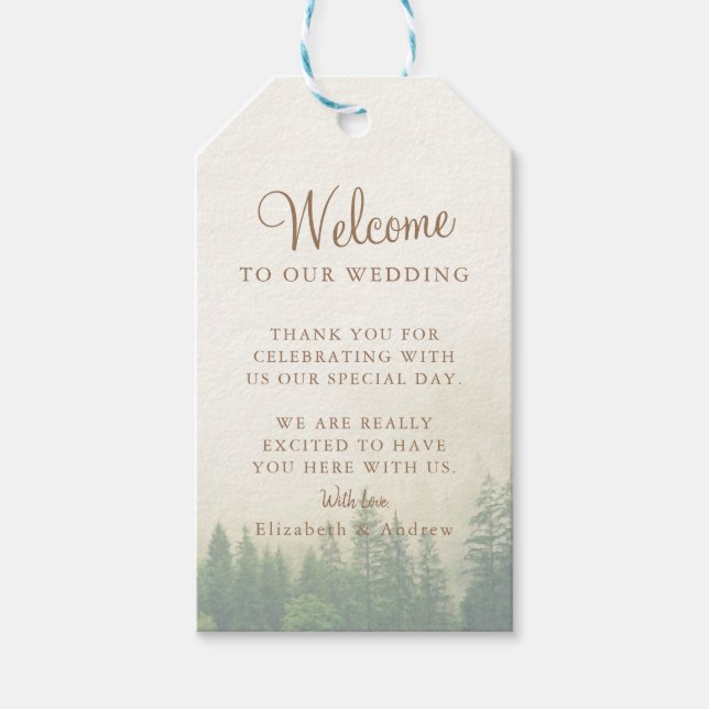 Wald Mountain Hochzeitsgeschenk Geschenkanhänger (Vorderseite)