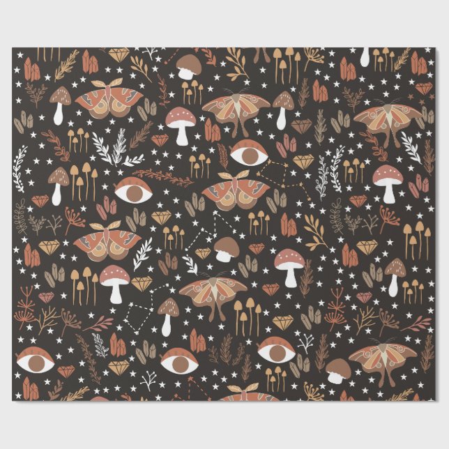 Wald Mushrooms Wrapper Geschenkpapier (Flach)