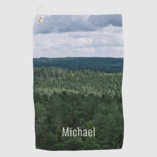 Wald-Natur-Landschaftsfoto mit individuellem Namen Golfhandtuch
