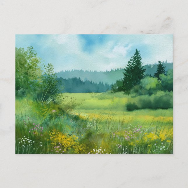 Wald Naturszene Postkarte (Vorderseite)