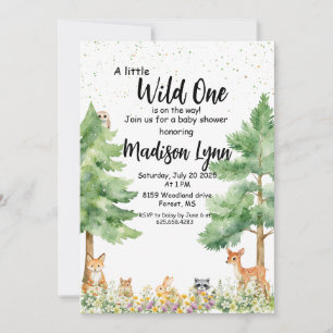 Wald niedliche Tiere Fuchs wild eins Baby Shower  Einladung
