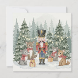 Wald-Nussknacker-Aquarell-Weihnachtskarte Karte