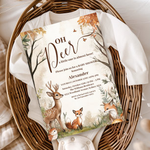 Wald Oh Hirsch Zwillinge Baby Shower Einladung