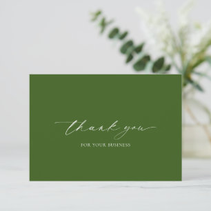 Wald-Olivgrün Einfach Elegant Modern Geschäftlich Dankeskarte