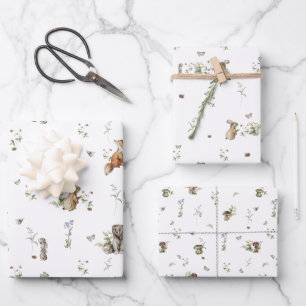 Wald Picknick   Waldtiere Baby Shower Geschenkpapier Set