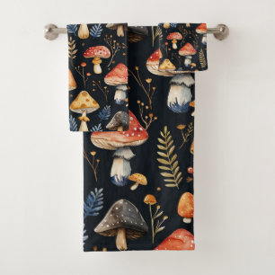 Wald-Pilz und Fern Badhandtuch Set