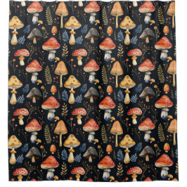 Wald-Pilz und Fern Duschvorhang