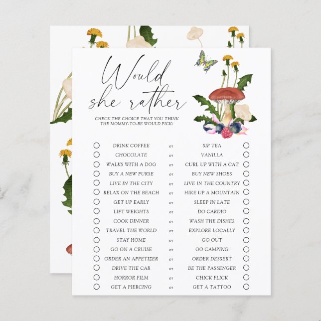 Wald-Pilze fallen - Würde sie lieber Wild (Vorne/Hinten)