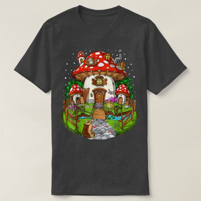 Wald Pilze House Fantasy Fungi Naturei Hippie T-Shirt (Design vorne)
