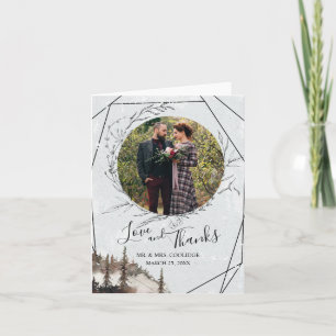 Wald, Rabe, Kranz gefaltete Dankeskarte