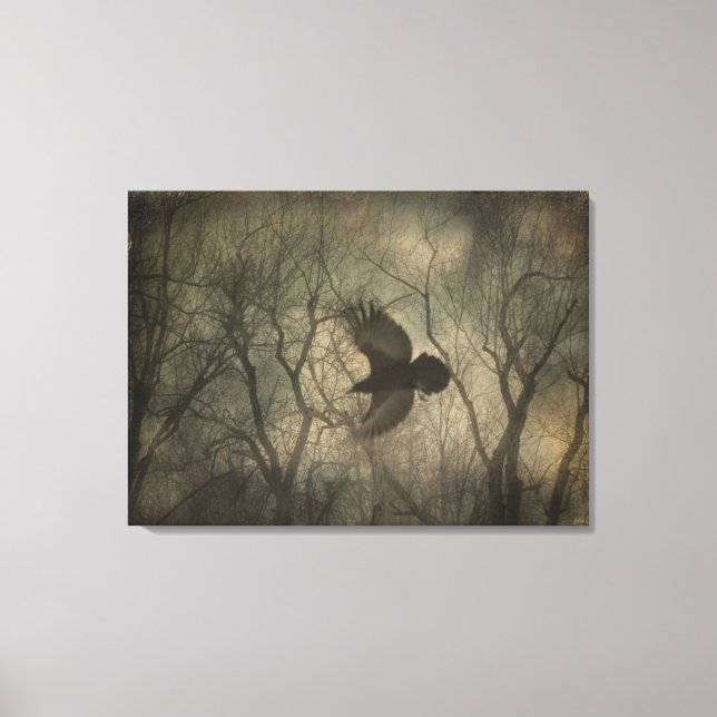 Wald Raven Nature Art Leinwanddruck (Vorderseite)
