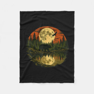 Wald Retro Natur Wildtiere Outdoor Fleecedecke