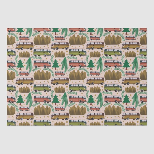 Wald Rosa Camper Seidenpapier (Vorderseite)