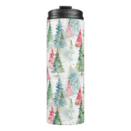 Wald, Roter grüner Pinienwald Urlaub Thermosbecher
