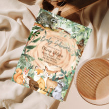 Wald Safari Tiere Kinderdusche Einladung