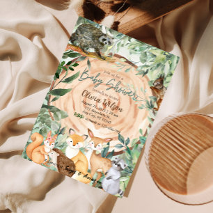 Wald Safari Tiere Kinderdusche Einladung