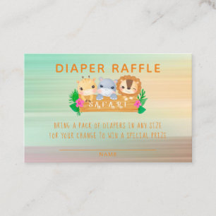 Wald-Safari-Tiere-Windel-Raffle Visitenkarte