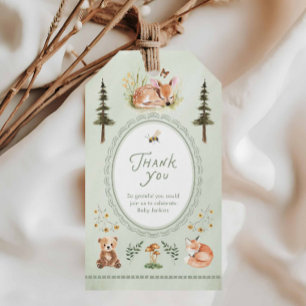 Wald-Sage-Grün-Baby-Shower-Dankeschön Geschenkanhänger