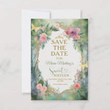 Wald-Sage-Grün-Blumen-Sweet Sixteen