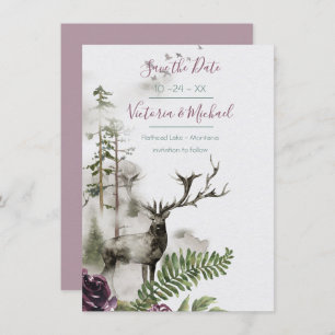 Wald Save the Date Dankeskarte