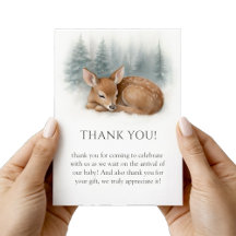 Wald schlafendes Baby Reh Winter Baby Shower