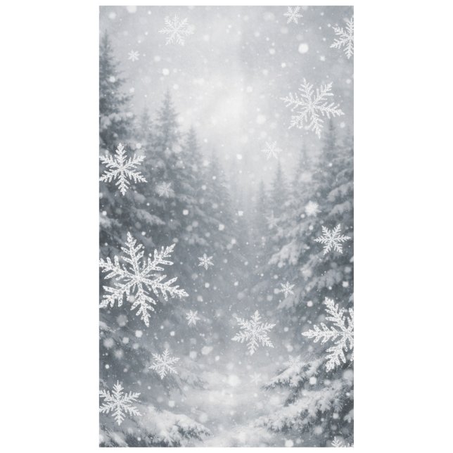 Wald-Schneeflocken-Tischdecke — Winteratmosphäre Tischdecke (Vorderseite)