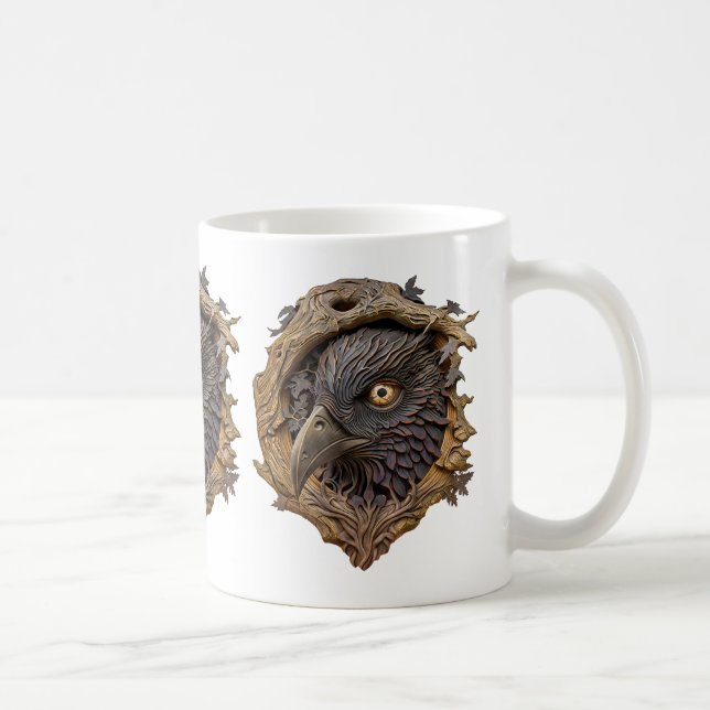 Wald-Schnitzerei-Kaffeetasse Kaffeetasse (Rechts)