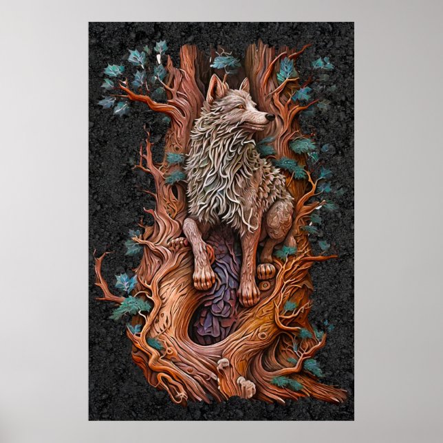 Wald-Schnitzposter Poster (Vorne)