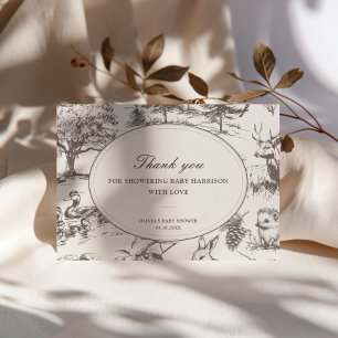 Wald-Skizzen-Allover-Druck Baby Shower Dankeskarte
