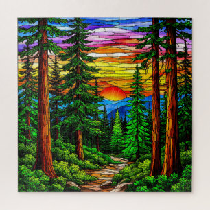 Wald Sonnenaufgang Geschenk für Naturliebhaber Puzzle