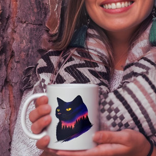 Wald Sonnenuntergang Silhouette Tasse, Natur Inspi Tasse