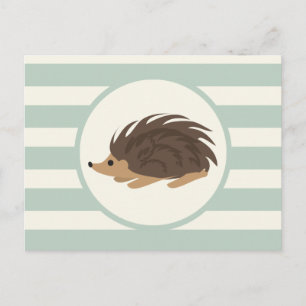 Wald-Stachelschwein, Igel; Hellgrün Postkarte