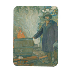 Wald Still Mondschleichern Weißer Blitz Schnaps Magnet